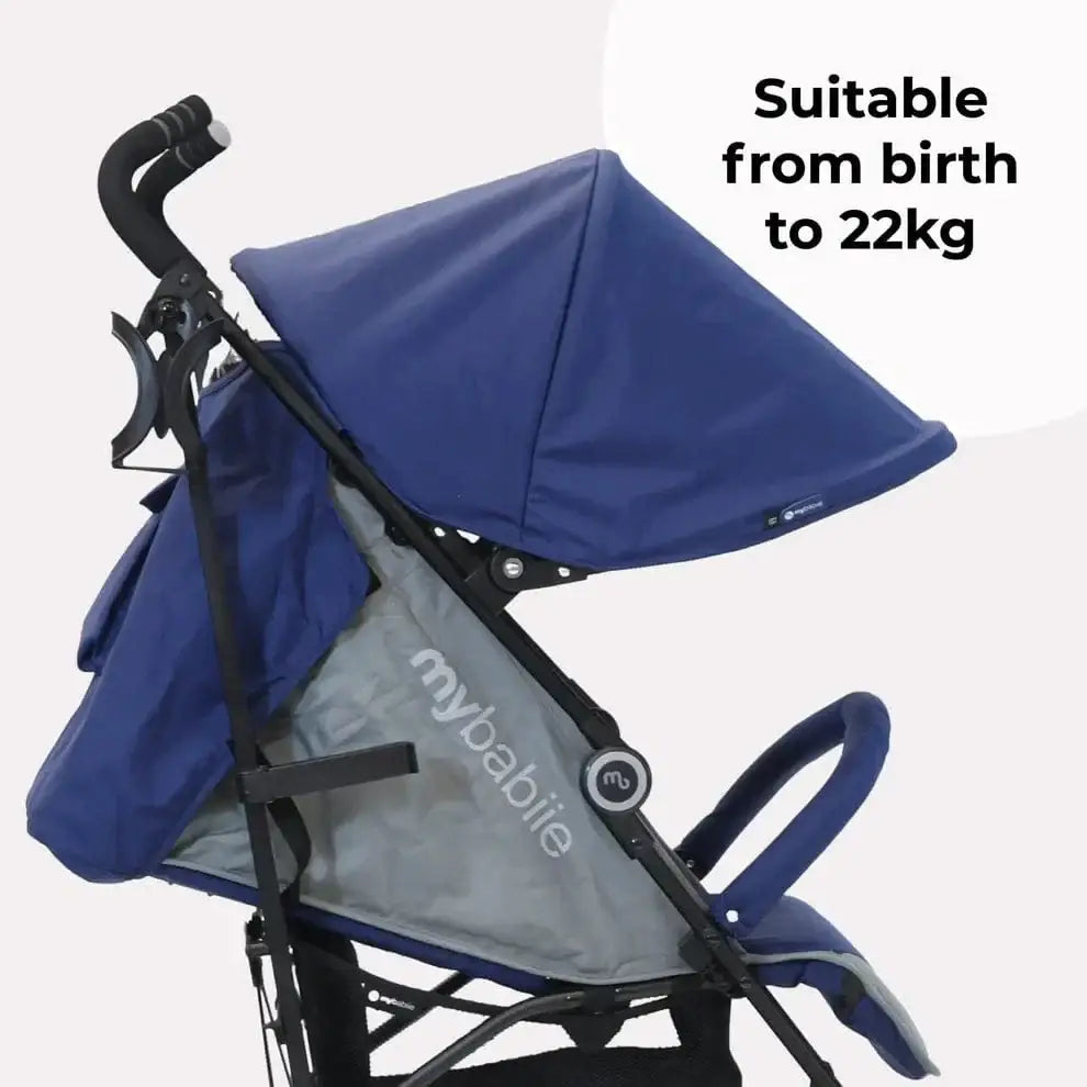 My Babiie MB02 Plus Lightweight Stroller Including Rain cover - Blue and Grey General My Babiie