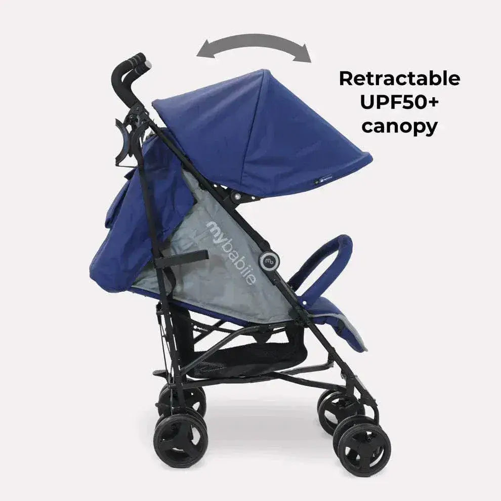 My Babiie MB02 Plus Lightweight Stroller Including Rain cover - Blue and Grey General My Babiie