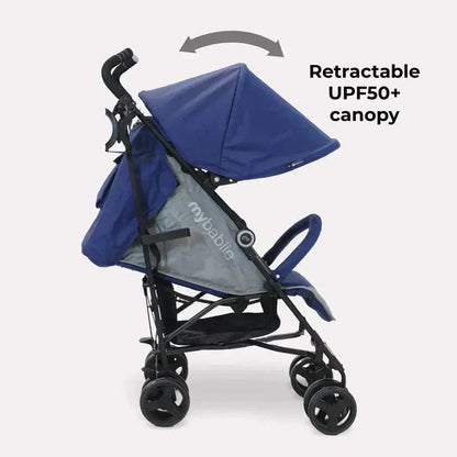 My Babiie MB02 Plus Lightweight Stroller Including Rain cover - Blue and Grey General My Babiie