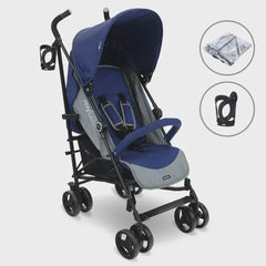 My Babiie MB02 Plus Lightweight Stroller Including Rain cover - Blue and Grey