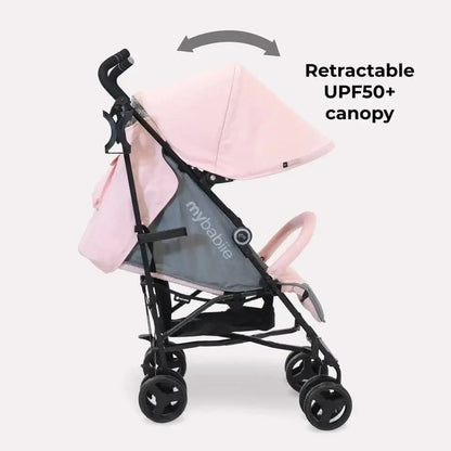 My Babiie MB02 Plus Lightweight Stroller including Rain Cover - Pink and Grey General My Babiie