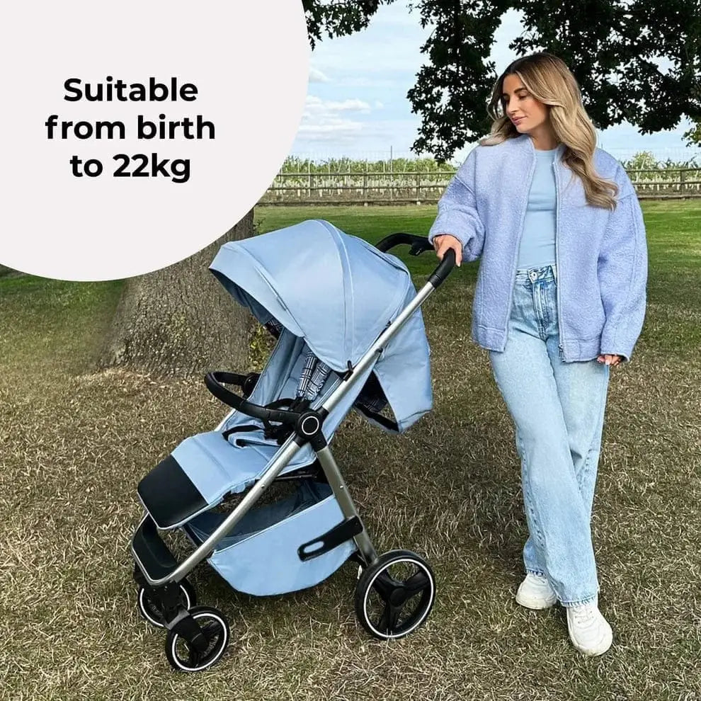 My Babiie MB160 Plus Pushchair with Raincover - Blue Plaid General My Babiie
