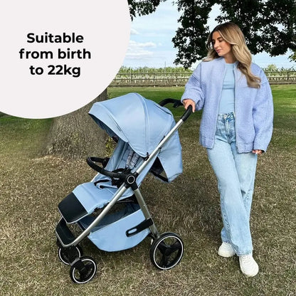 My Babiie MB160 Plus Pushchair with Raincover - Blue Plaid General My Babiie