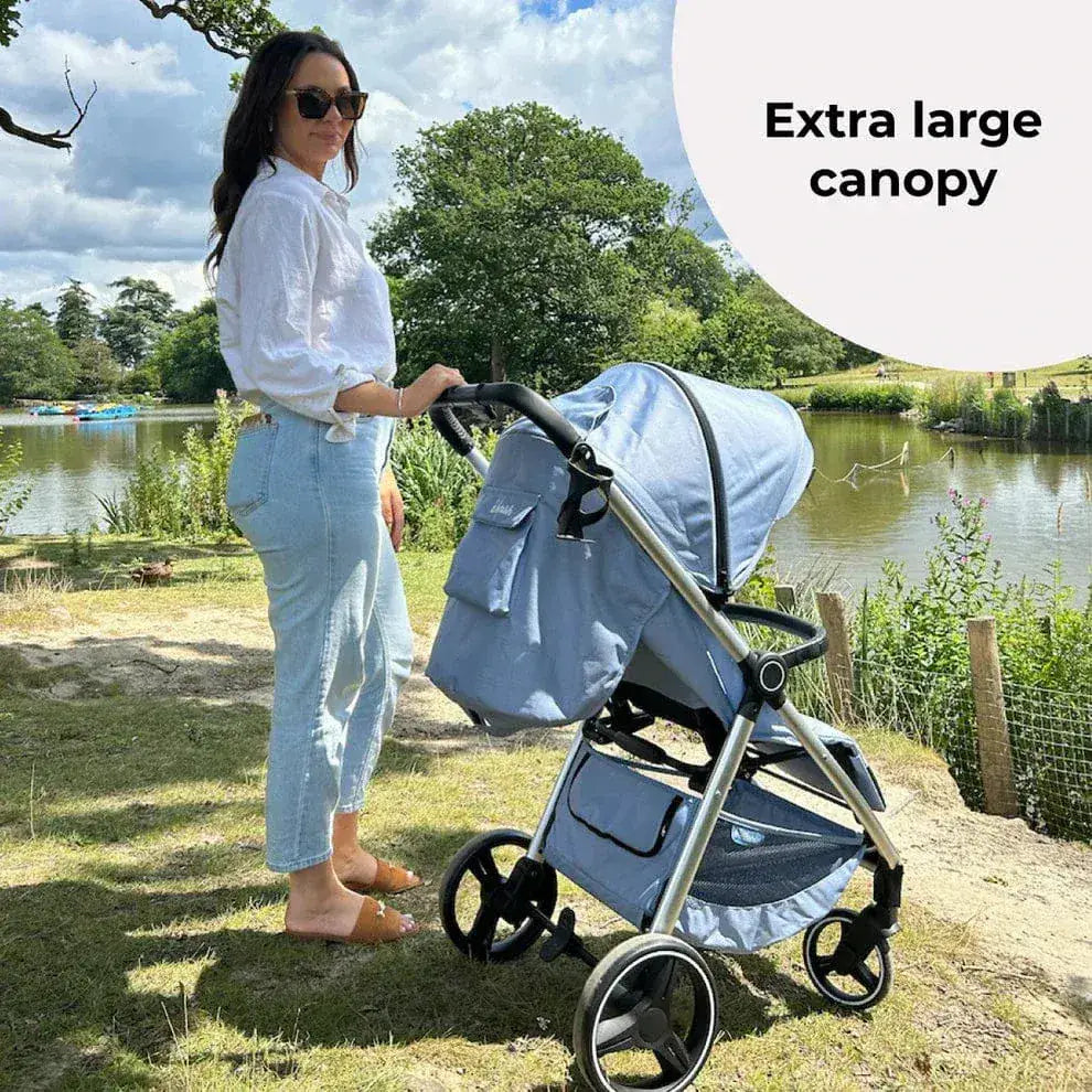 My Babiie MB160 Plus Pushchair with Raincover - Blue Plaid General My Babiie