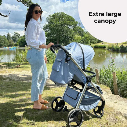 My Babiie MB160 Plus Pushchair with Raincover - Blue Plaid General My Babiie