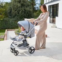 My Babiie MB160 Plus Pushchair with Raincover - Blue Plaid