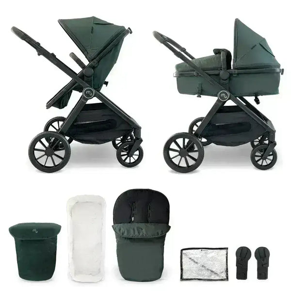 My Babiie My Babiie MB220 2-in-1 Pramette – Forest Green