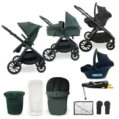 My Babiie My Babiie MB220 3-in-1 Travel System with Car Seat and Isofix – Forest Green
