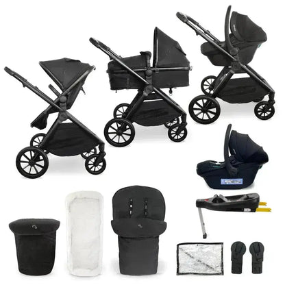 My Babiie MB220 3-in-1 Travel System with Car Seat and Isofix – Black My Babiie