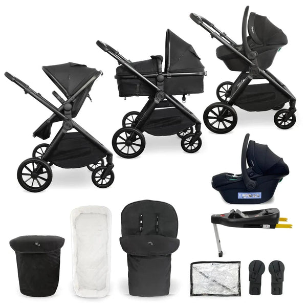 My Babiie MB220 3-in-1 Travel System with Car Seat and Isofix – Black My Babiie