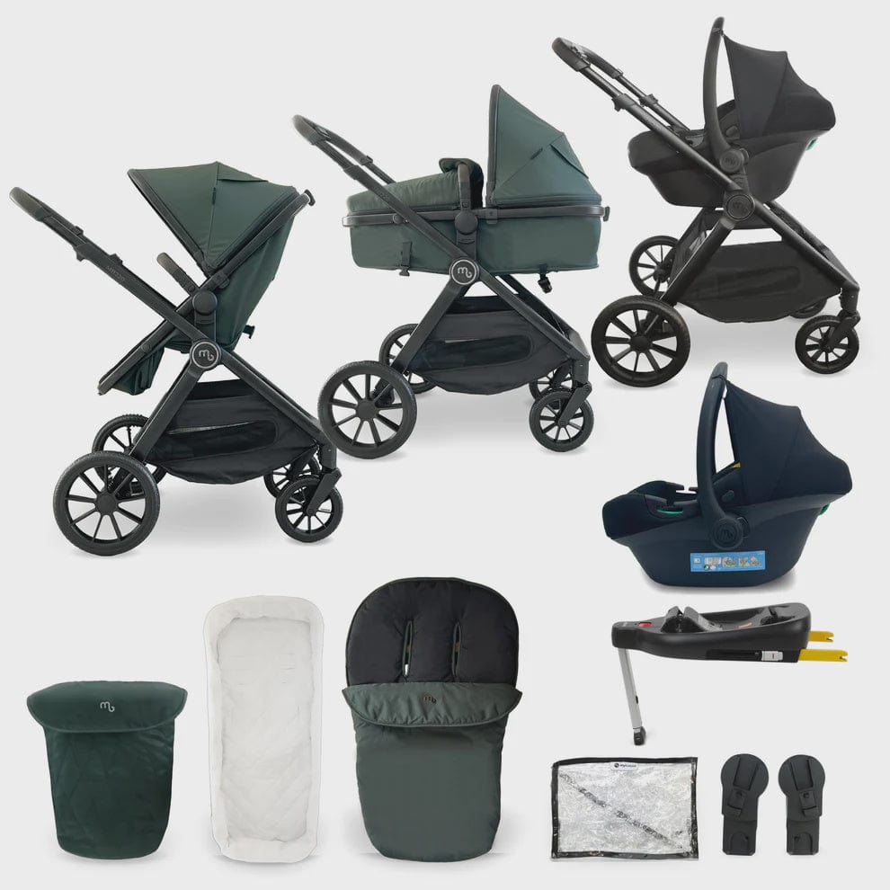 My Babiie MB220 3-in-1 Travel System with Car Seat and Isofix – Forest Green My Babiie