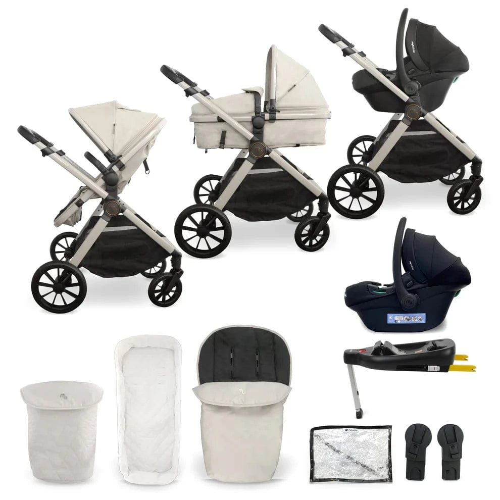 My Babiie MB220 3-in-1 Travel System with Car Seat and Isofix – Ivory My Babiie