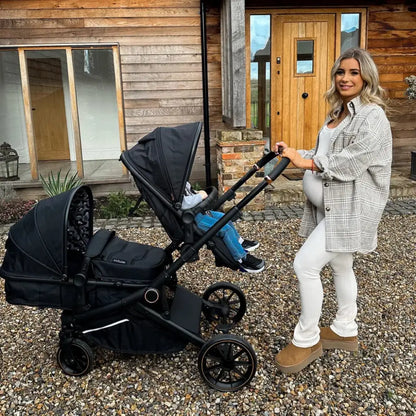 My Babiie MB33 Tandem Single to Double Pram -  Black  My Babiie   