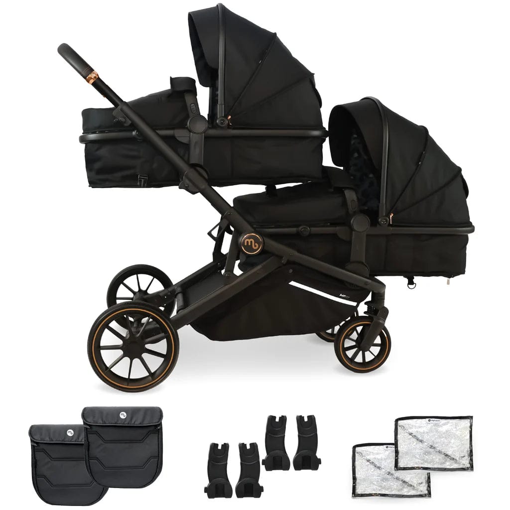 My Babiie MB33 Tandem Single to Double Pram -  Black  My Babiie   