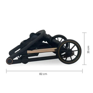 My Babiie My Babiie MB33 Tandem Single to Double Pram -  Black & Rose Gold | Twins & Siblings