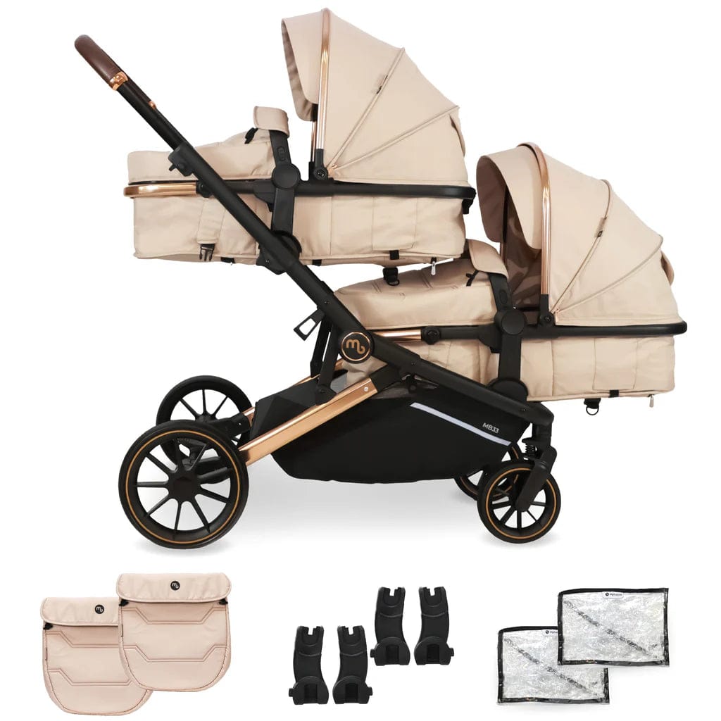 My Babiie MB33 Tandem Single to Double Pram Giraffe Print Baby Boutique UK