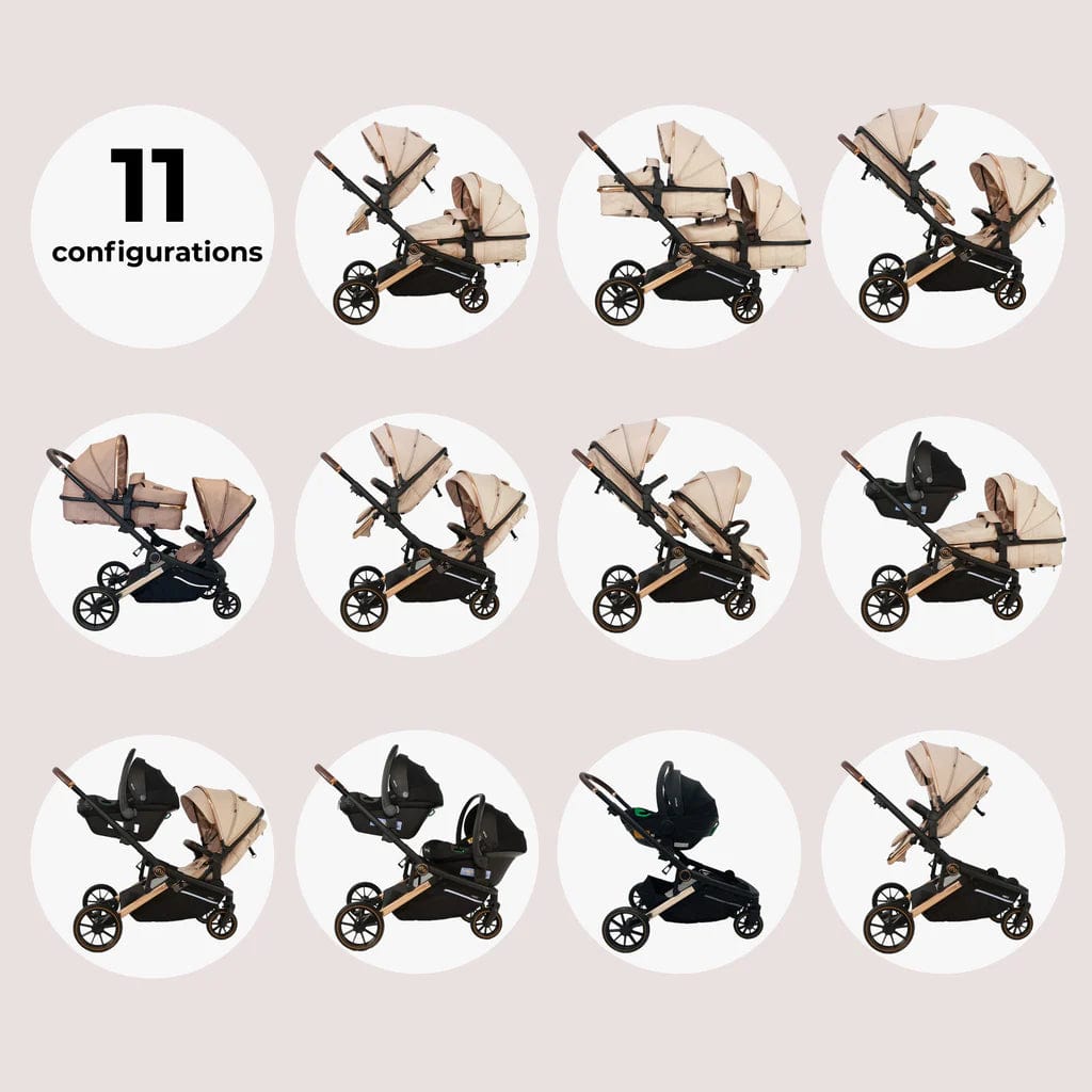 My Babiie MB33 Tandem Single to Double Pram - Giraffe Print  My Babiie   