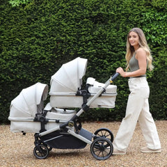 My Babiie MB33 Tandem Single to Double Pram - Ivory