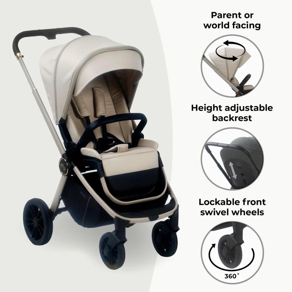 My Babiie MB450 forward and rear facing Pushchair - Ivory  My Babiie   