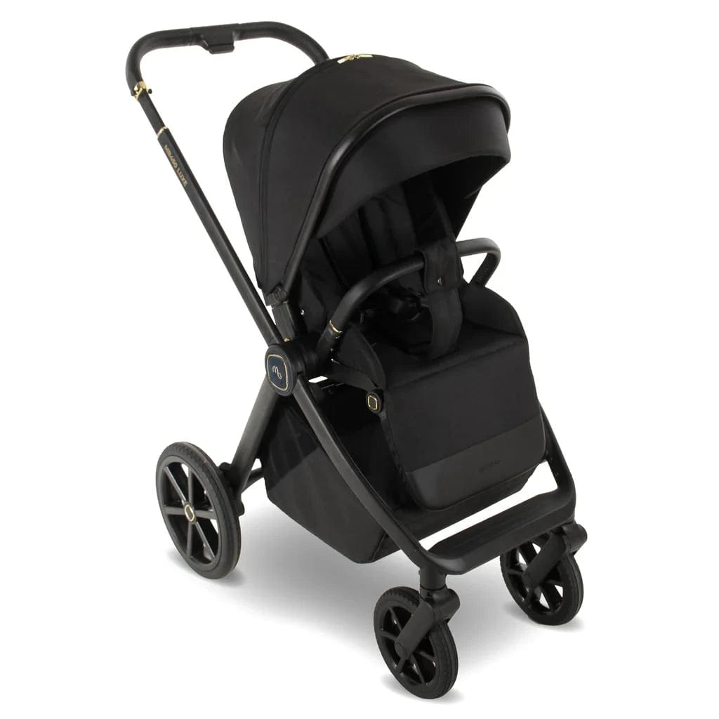 My Babiie MB450 Luxe 3-in-1 Travel System with Spin and Slide All Stages Bundle– Black My Babiie