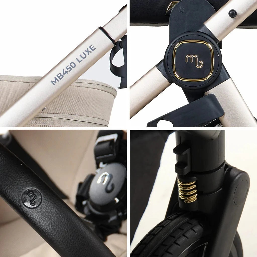 My Babiie MB450 Luxe 3-in-1 Travel System with Spin and Slide Car Seat and Isofix – Feather My Babiie
