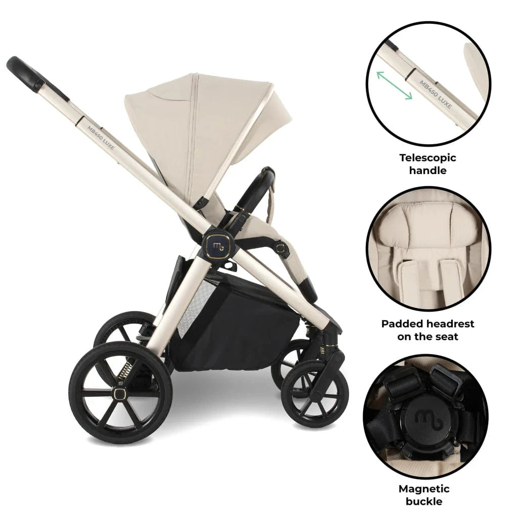 My Babiie MB450 Luxe 3-in-1 Travel System with Spin and Slide All Stages Bundle – Feather My Babiie