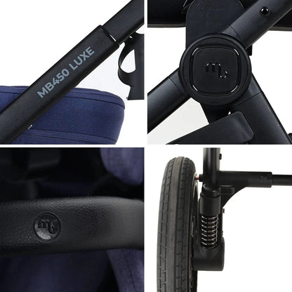 My Babiie MB450 Luxe 3-in-1 Travel System with Spin and Slide All Stages Bundle – Indigo My Babiie