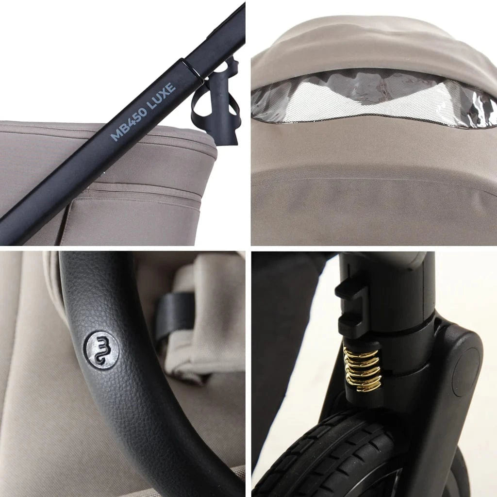 My Babiie MB450 Luxe 3-in-1 Travel System with Spin and Slide Car Seat and Isofix – Mink My Babiie