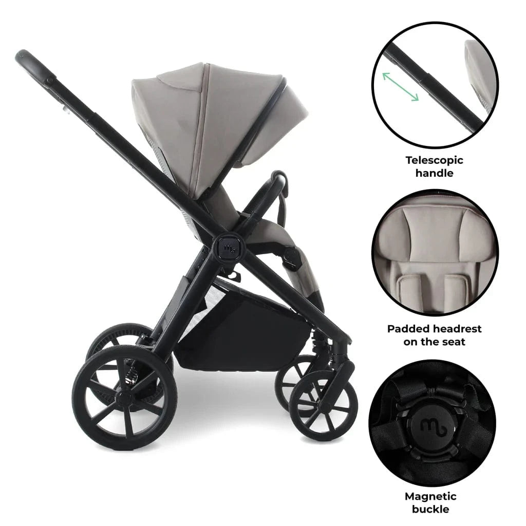 My Babiie MB450 Luxe 3-in-1 Travel System with Spin and Slide All Stages Bundle – Mink My Babiie