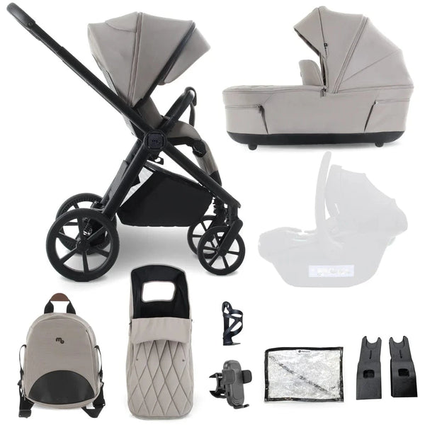 My Babiie MB450 Luxe 3-in-1 Travel System with Spin and Slide Car Seat and Isofix – Mink My Babiie