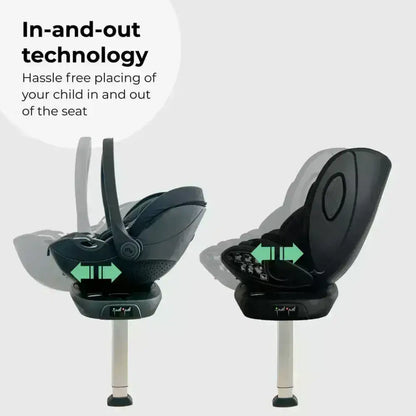 My Babiie MB450 Luxe 3-in-1 Travel System with Spin and Slide All Stages Bundle– Black My Babiie