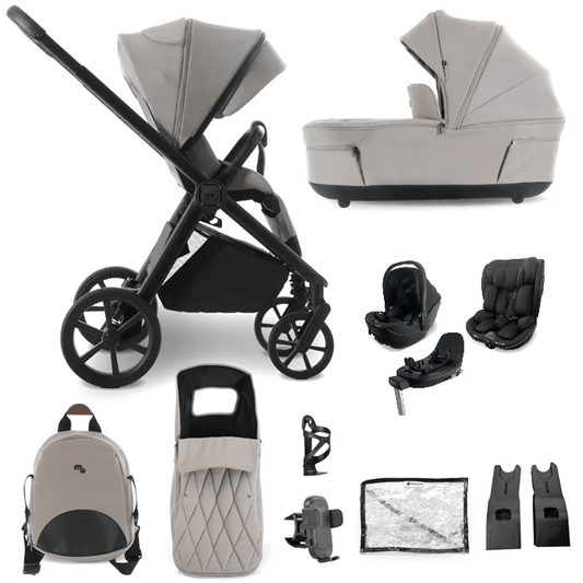 My Babiie My Babiie MB450 Luxe 3-in-1 Travel System with Spin and Slide All Stages Bundle – Mink