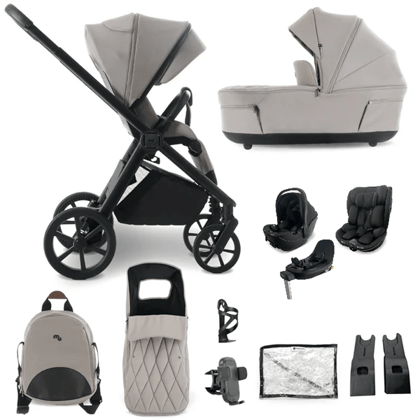 My Babiie MB450 Luxe 3-in-1 Travel System with Spin and Slide All Stages Bundle – Mink My Babiie
