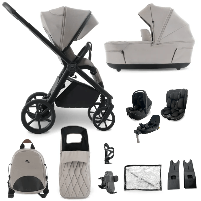 My Babiie MB450 Luxe 3-in-1 Travel System with Spin and Slide All Stages Bundle – Mink My Babiie