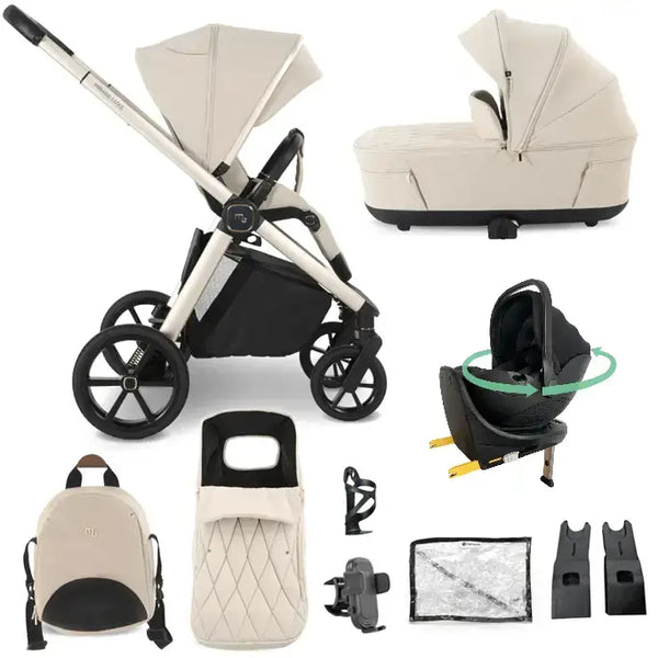 My Babiie MB450 Luxe 3-in-1 Travel System with Spin and Slide Car Seat and Isofix – Feather My Babiie