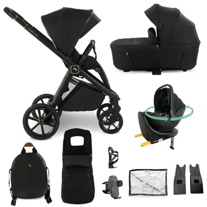 My Babiie My Babiie MB450 Luxe 3-in-1 Travel System with Spin and Slide Car Seat and Isofix– Black