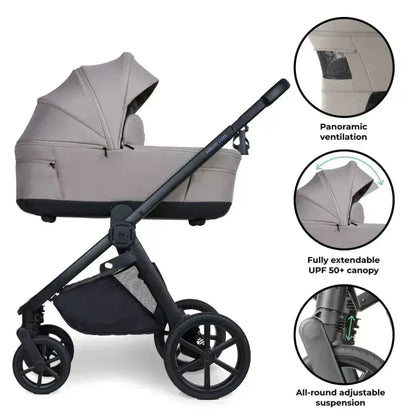 My Babiie MB450 Luxe 3-in-1 Travel System with Spin and Slide Car Seat and Isofix – Mink My Babiie