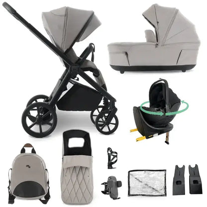 My Babiie MB450 Luxe 3-in-1 Travel System with Spin and Slide Car Seat and Isofix – Mink My Babiie