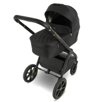 My Babiie MB450 Luxe 3-in-1 Travel System with Spin and Slide Car Seat and Isofix– Black My Babiie