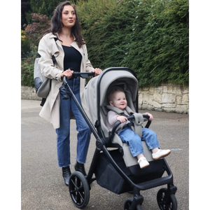 My Babiie MB450 Luxe 3-in-1 Travel System with Spin and Slide Car Seat and Isofix – Mink