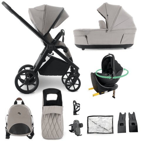 My Babiie MB450 Luxe 3-in-1 Travel System with Spin and Slide Car Seat and Isofix – Mink