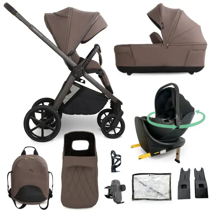 My Babiie MB450 Luxe 4-in-1 Travel System with Spin & Slide ISOFIX Base – Cookie (Exclusive)