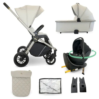 My Babiie MB450i 4-in-1 i-Size Travel System with Spin & Slide ISOFIX Base – Ivory