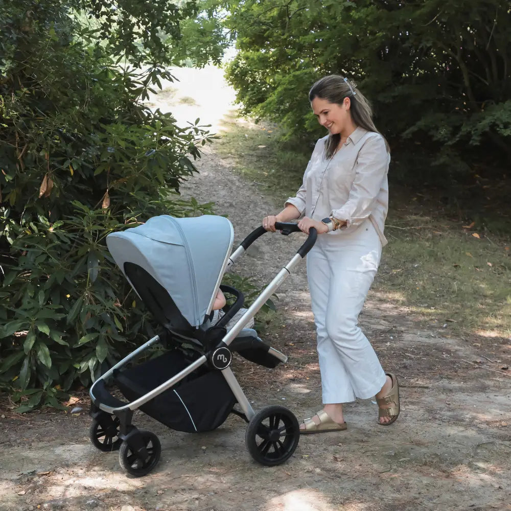 My Babiie MB450i 4-in-1 i-Size Travel System with Spin & Slide ISOFIX Base – Steel Blue