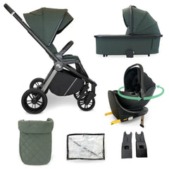 My Babiie MB450i 4-in-1 i-Size Travel System with Spin & Slide ISOFIX Base – Green
