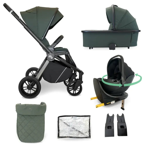 My Babiie MB450i 4-in-1 i-Size Travel System with Spin & Slide ISOFIX Base – Green