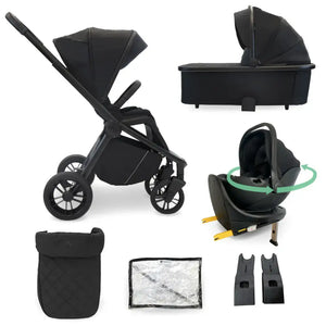 My Babiie MB450i 4-in-1 i-Size Travel System with Spin & Slide ISOFIX Base – Black