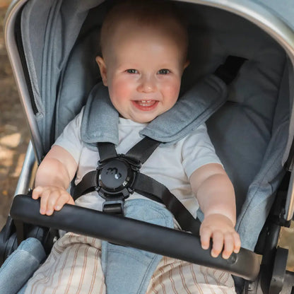 My Babiie MB450i 4-in-1 i-Size Travel System with Spin & Slide ISOFIX Base – Steel Blue