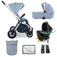 My Babiie MB450i 4-in-1 i-Size Travel System with Spin & Slide ISOFIX Base – Steel Blue