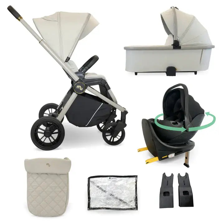My Babiie MB450i 4-in-1 i-Size Travel System with Spin & Slide ISOFIX Base – Ivory
